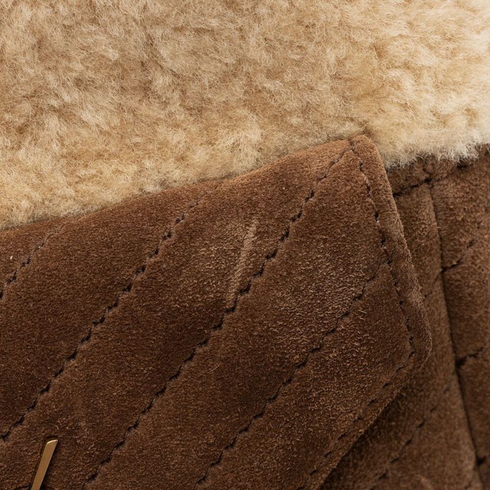 Saint Laurent Suede Shearling Joe Mini Bucket Bag - Picture 2 of 10